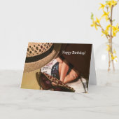 ストローハットアンドシェード誕生日 カード (黄色い花)