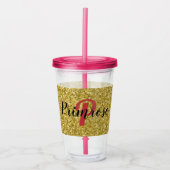 ストローパーソナライズされた付きプラスチックタンブラー アクリルタンブラー (正面)