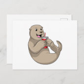 ストロー付きマグでシールを満喫 ポストカード (正面/裏面)