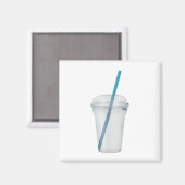 ストロー付き空のプラスチック製スムージー・カップ マグネット (正面/裏面)