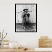 ストロー日本のレインコートを着た農民1885 ポスター (キッチン)