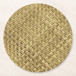 ストロー素朴織りテクスチャ ラウンドペーパーコースター