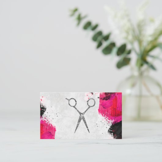ストロ絵を描ック |芸術的 | サロンはさみ 予約カード (スタンド正面)