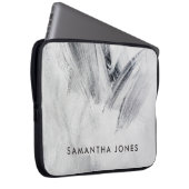 ストロ絵を描ークのテクスチャ(白) ラップトップスリーブ (正面右)