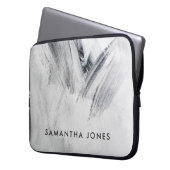 ストロ絵を描ークのテクスチャ(白) ラップトップスリーブ (正面左)