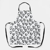 ストロ絵を描ークハートパターン エプロン (正面)