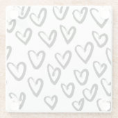 ストロ絵を描ークハートパターン ガラスコースター (裏面)