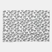 ストロ絵を描ークハートパターン キッチンタオル (横)