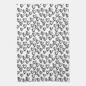 ストロ絵を描ークハートパターン キッチンタオル (縦)