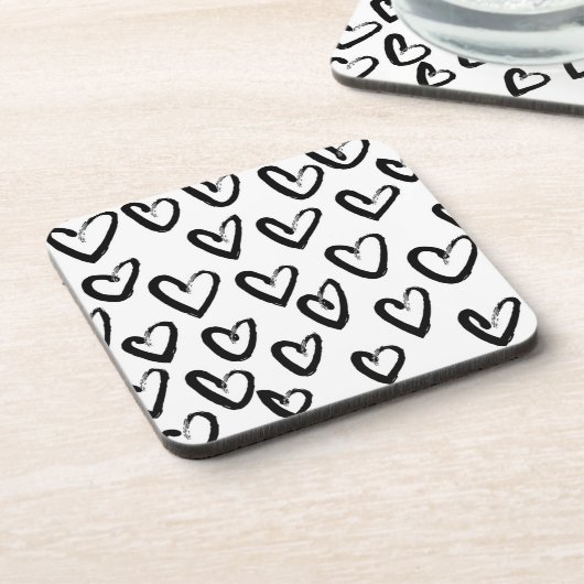 ストロ絵を描ークハートパターン コースター (左側)