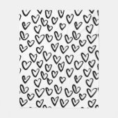 ストロ絵を描ークハートパターン フリースブランケット (正面)