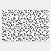 ストロ絵を描ークハートパターン ラッピングペーパーシート (正面)