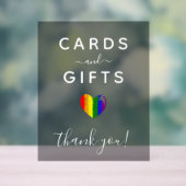 ストロ絵を描ークプライドハートカードとギフト アクリルサイン (ニュートラル)