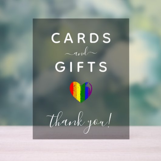 ストロ絵を描ークプライドハートカードとギフト アクリルサイン (ニュートラル)