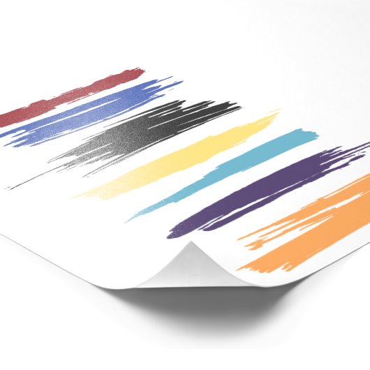 ストロ絵を描ーク芸術的抽象芸術の色の縞 フォトプリント (角)