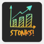 ストンクスおもしろい – 株式市場の金融トレーダー スクエアシール (正面)