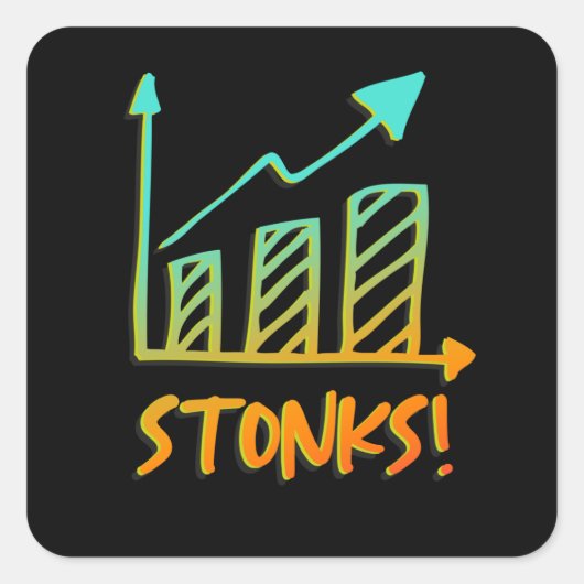 ストンクスおもしろい – 株式市場の金融トレーダー スクエアシール (正面)