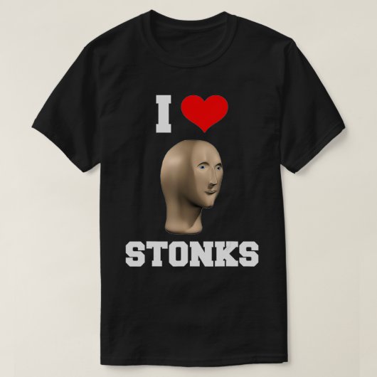 ストンクスミーム株おもしろい式トレーダー株式市場が大好き Tシャツ (デザイン正面)
