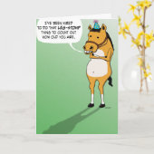 ストンプおもしろいリング馬誕生日カード カード (黄色い花)