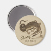 ストンプとダンスCC0894ワイルドハッピーワニ マグネット (正面/裏面)