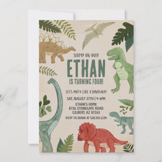 ストンプオンオーバーディオナンス誕生日招待状 招待状 (正面)