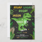 ストンプチョンプと轟音！その恐竜誕生日 招待状 (正面)