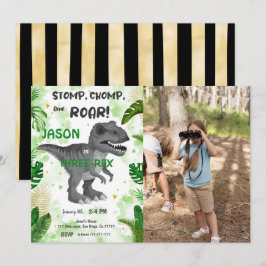 ストンプチョンプと轟音!恐竜の写真 招待状