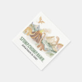 ストンプチョンプラー少年の恐竜の第1の誕生日パーティー スタンダードカクテルナプキン (角)