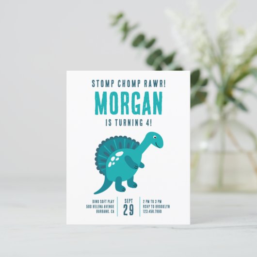 ストンプチョンプラー恐竜バースデーパーティー招待状 (スタンド正面)