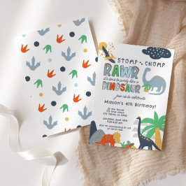 ストンプチョンプラー恐竜誕生日招待状 招待状