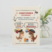 ストンプチョンプロアール恐竜パイレートボーイ誕生日 招待状 (スタンド正面)