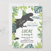 ストンプチョンプロアール恐竜誕生日招待状 招待状 (正面)