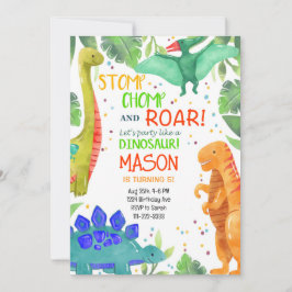 ストンプチョンプロアール恐竜誕生日招待状 招待状