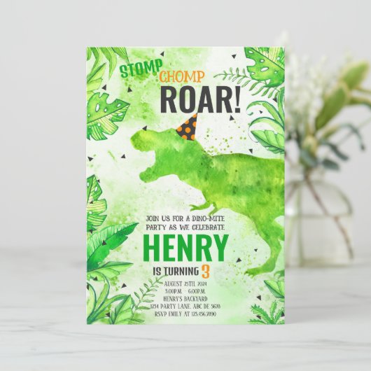 ストンプチョンプロアール恐竜誕生日 招待状 (スタンド正面)