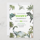 ストンプチョンプ轟音!恐竜の三番目の誕生日パーティー 招待状 (正面)