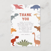 ストンプチョンプ轟音!恐竜の写真の誕生日パーティー サンキューカード (正面)