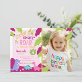 ストンプチョンプ&ロアー恐竜誕生日招待状 招待状 (スタンド正面)