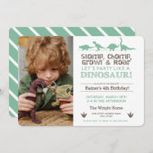 ストンプチョンプROAR恐竜フォト誕生日 招待状 (正面/裏面)