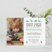 ストンプチョンプROAR恐竜フォト誕生日 招待状 (スタンド正面)