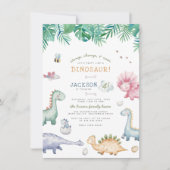 ストンプ、チョンプ&ロア恐竜ボーイズ誕生日パーティー 招待状 (正面)