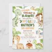 ストンプ・チョンプ・ロア恐竜3回目の誕生日 招待状 (正面)