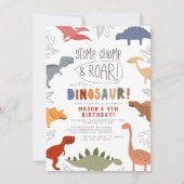ストンプ、チョンプ、轟音!恐竜の誕生日パーティー 招待状 (正面)