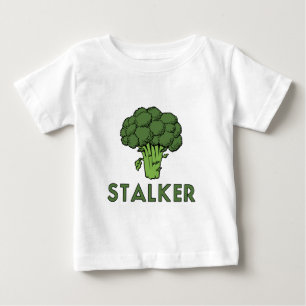 ストーカーおもしろいブロッコリーおもしろいユーモアプリン ベビーTシャツ