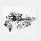 ストーカー狩りウルフフォレストツリーワイルドライフ フリースブランケット (正面(横))