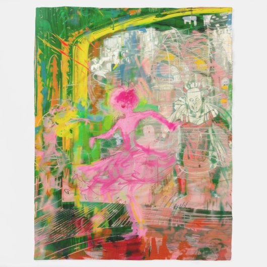 ストーカー – ネオンバレエのカオス フリースブランケット (正面)