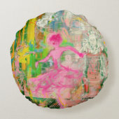 ストーカー – ネオンバレエのカオス ラウンドクッション (裏面)