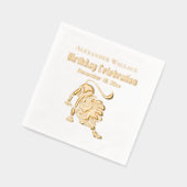 ストーキングライオンの誕生日パーティーお祝い名日 箔ナプキン (左)