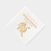 ストーキングライオンの誕生日パーティーお祝い名日 箔ナプキン (右)