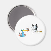 ストークと男の赤ちゃん マグネット (正面/裏面)