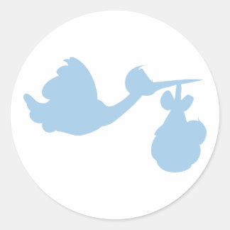 ストークと男の赤ちゃん ラウンドシール